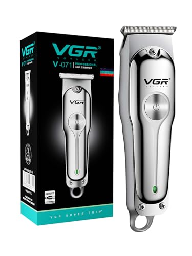 VGR V-071 Professional Beard Trimmer For Men, 2X Fast Charging, USB Type C, 120 Min Runtime, Hair Trimmer, Shaving Machine, Cordless Beard, 3 length Settings, 1 Year Warranty (Silver)