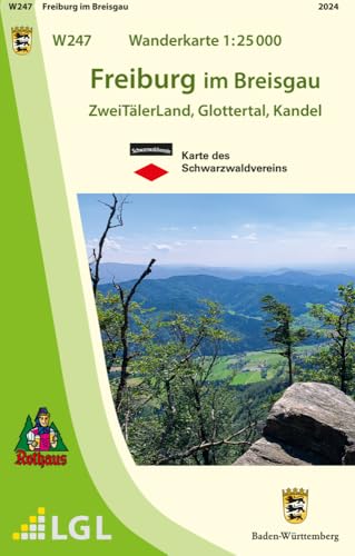 W247 Wanderkarte 1:25 000 Freiburg im Breisgau: ZweiTälerLand, Glottertal, Kandel