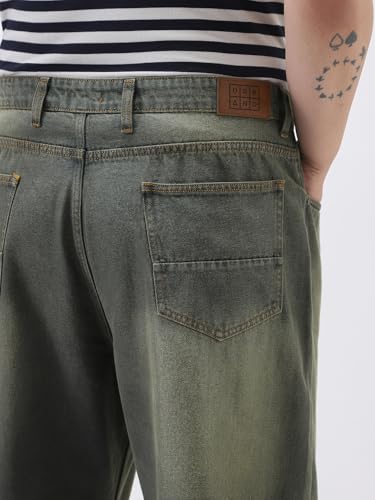 Image of Urbano Plus Men's Loose Baggy Fit Heavy Washed Jeans Non-Stretchable