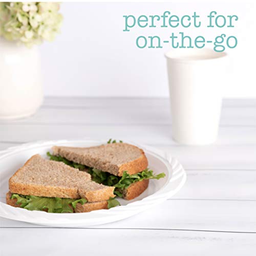 100 Count Disposable 9 Inch White Plastic Dinner Plates large - Thumbnail 5