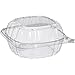 Pack of 100 Small Clear Plastic Hinged Food Container 6x6 for Sandwich Salad Party Favor Cake Piece