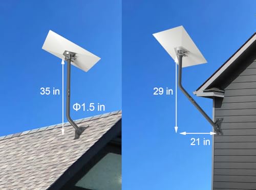 Image of CEKAY Starlink Gen 3 Mounting Kit with 35 inch Pole & Pipe Adapter - Heavy-Duty Adjustable J-Pole Mast for Wall, Eave or Roof, Compatible with Starlink Standard 4 X Dish
