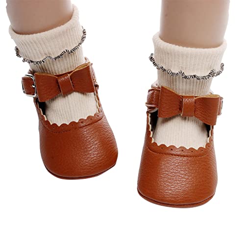 Baby Shoes Boys Girls Infant Sneakers Infant Girls Single Shoes Bowknot First Walkers Shoes Buckle Non-SIip2