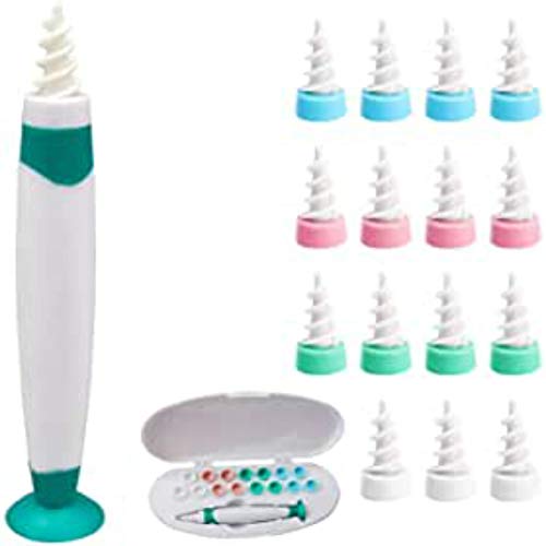 16 stks Oorwas Remover Siliconen Wasbare Tips Drinkbare Professionele Pakket Grote Gift Set-Geschikt voor Kinderen Volwassenen Oor Cleaner Tool Kit - groen - Een maat