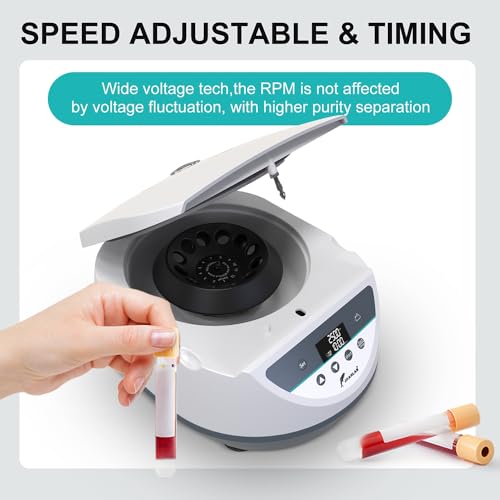 Benchtop Centrifuge Machine for PRP Digital Lab Centrifugadora de Plasma 2ml/5ml/ 10ml /15mlx8 Capacity,500-5000rpm|3074xg w/Timer