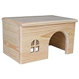 casetas para cobayas sin corchetes ni clavos Trixie Casitas Natural Living de Madera para Cobayas, 28 × 16 × 18 cm