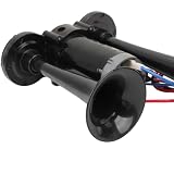 Klakson pneumatyczny 24 V 130 dB, super głośny podwójny klakson powietrzny, klakson samochodowy z głośnym klaksonem, klakson z kompresorem, elektryczny klakson pneumatyczny do ciężarówek pociągów