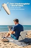 Menz Strandstuhl 2er Set – Strandmatte mit Rückenlehne, Bodenstuhl tragbar, Strandliege klappbar leicht, Strandmatte faltbar mit Tasche, für Camping Picknick, Beige