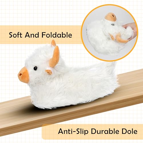 Image of Women Animal Slippers Cute Plush House Shoes Warm Novelty Cartoon Slippers Gifts for Birthday Christmas