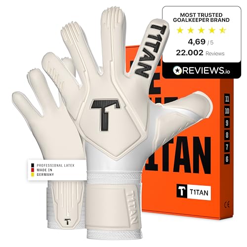 T1TAN Legend White-Out Torwarthandschuhe, Für Kinder & Erwachsene, Profi Handschuhe, 4mm Gecko Grip Haftschaum Made in Germany -Gr. 11