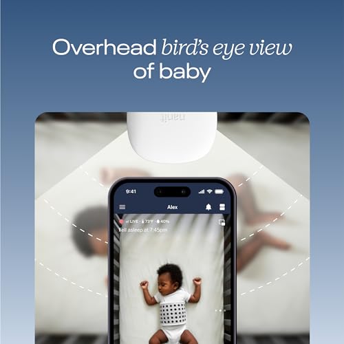 Nanit Pro Smart Baby Monitor & Floor Stand – 1080p Wi-Fi Video & Sound Camera, Sleep Coach and Breathing Motion Tracker, 2-Way Audio, Compatible with iOS and Android Phones, Includes Breathing Band