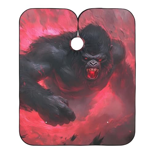 Hezely Angry Gorilla Hair Dye Cape, Barber Cape for Adults,Waterproof Salon Cape,Waterproof Hairdressing Styling Hair Cutting, 65