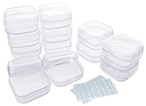 Image of DUOFIRE Bead Organizer 12 Pack Clear Small Plastic Containers 1.3x1.3x0.7in