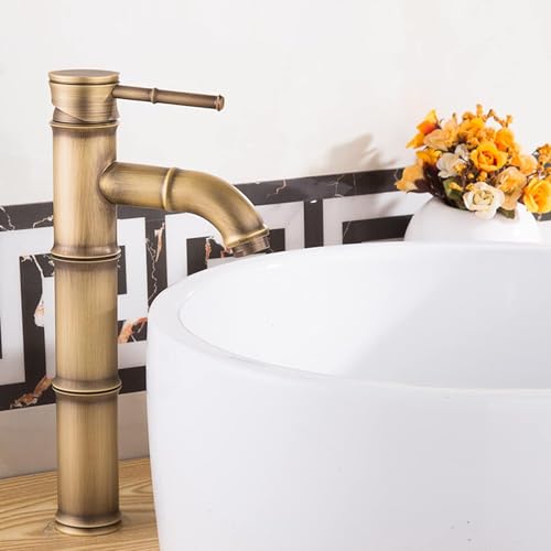 Grifo cascada latón retro para lavabo monomando antiguo 4