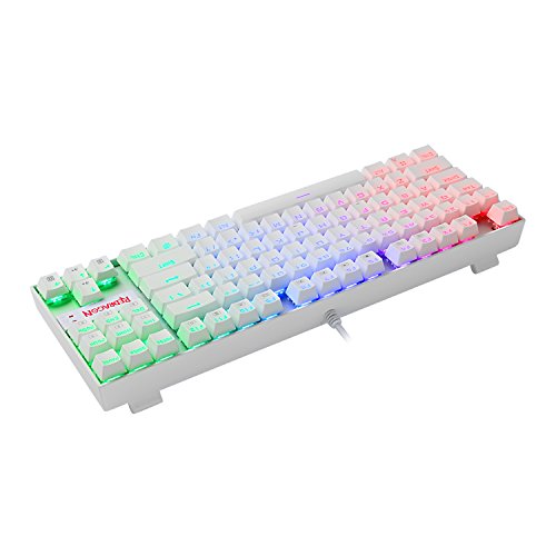 Redragon K552 Mechanical Gaming Keyboard 60% Compact 87 Key Kumara Wired Cherry MX Blue Switches Equivalent for Windows PC Gamers (RGB Backlit White) - Image 5