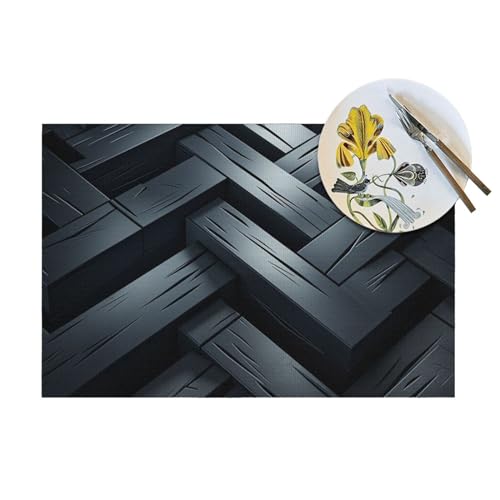 Sets de table antidérapants et lavables noirs pour protection cuisine - 8