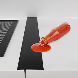 Capas para fogão – Pacote com 2 unidades de silicone preto 53 cm – Enchimento de lacuna para fogão