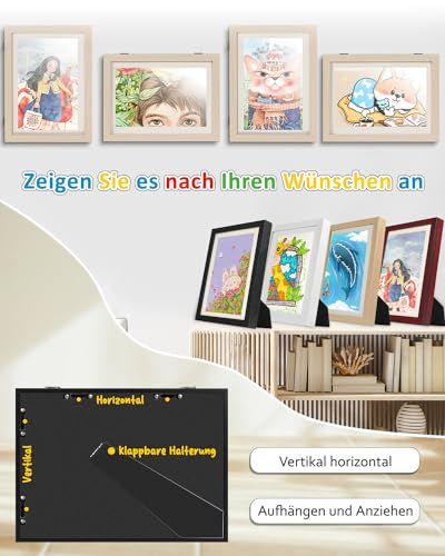 Ciscle Bilderrahmen Kinderzeichnungen, 2 Stück A4 Befüllba Kunstfotorahmen für Kinder, Frontöffnung Bilderrahmen für Kunstwerke… – Ansicht 2