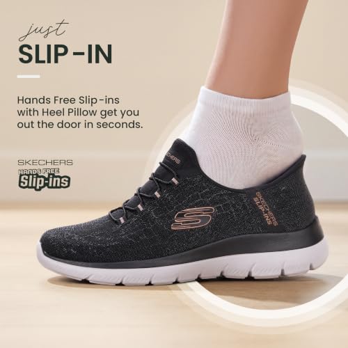 Skechers Summits - Quick GetawaySneaker pour Femme, Or Rose Noir., 40 EU