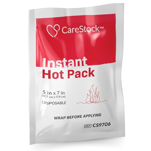 CareStock Hot Compress Instant Hot Pack [24 Pack] Disposable, Heat Packs for Pain Relief, Muscle Soreness, and Back Ache, Heating Pad for Cramps, 5 in x 7 in
