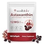 SM- Astaxanthin 12mg Softgels | Natural Source from Microalgae | Gluten-Free | Non-GMO | Easy-to-Swallow | No Artificial Additives | 4 Month Supply | 120 Softgels