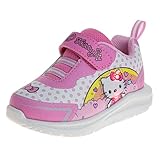 Sanrio Hello Kitty Sneaker LED Lightup Shoes - Lightweight Athletic Breathable Kids Sneakers for Girls - Pink Multi (Size 7 Toddler)