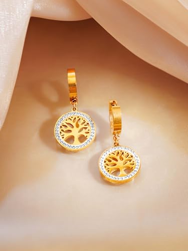 Image of 18K Gold Plated Statement Hoop Earrings for Women | Trendy Hoops Earrings | Waterproof and Anti Tarnish Jewellery | Rakhi Gift for Sister | Gifts for Women | 1 Year Warranty*