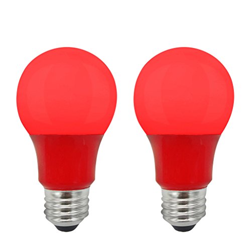 Exclusive Discount 🔥 LED A19 Colored Light Bulb, 5W, (40W Equivalent), E26 Medium Base, 120V, UL Listed, Red (2 Pack)