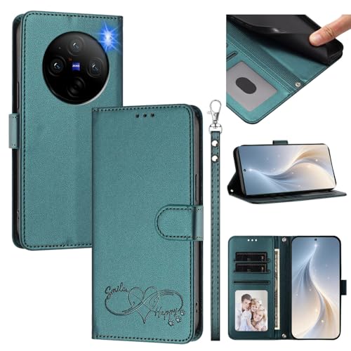 �X�}�z�P�[�X �Ή��@�� for Vivo X100 Pro 5G / X100S Pro 5G �X�}�z�P�[�X�y�J�[�h�E�������[�X���b�g�t�� �E�H���b�g�f�U�C�� �t���b�v�X�^���h �����h�~�@�\�zGreen