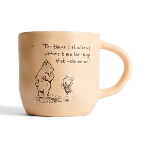 Fyrklövern Winnie Puuh Kaffeetasse Disney 300 ml Steinzeug Spülmaschinenfest Seidenmatte Glasur inkl. Geschenkbox Aprikose