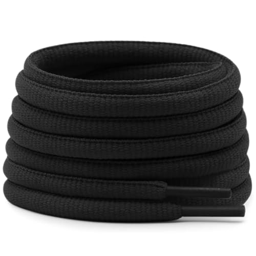 Image of Oval Athletic Shoelaces Thick 4MM DELELE Half Round Shoe Laces Strings 2 Pair