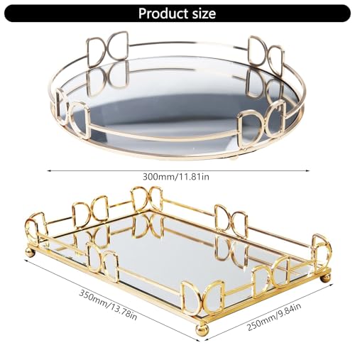 Plateau miroir doré haut de gamme au design rétro chic - 7