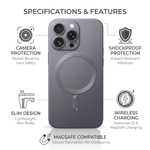 Image of amazon basics Premium Mag-Safe Case for iPhone 13 Pro | Shockproof & Anti-Scratch Cover | Soft Silicone with Wireless Charging | Camera Lens Guard - Gray