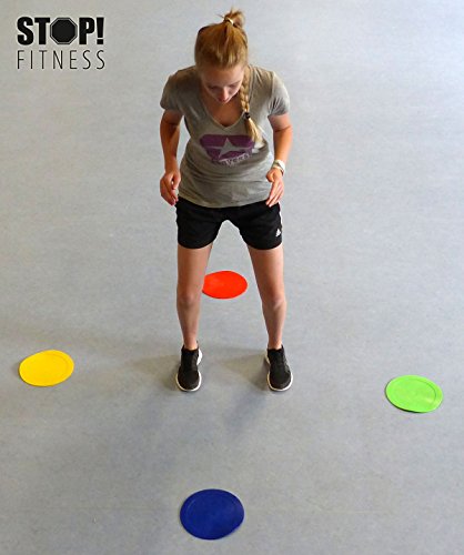 STOP! Fitness Floormarker Spots und farbige Bodenmarkierungen (4 Stück)