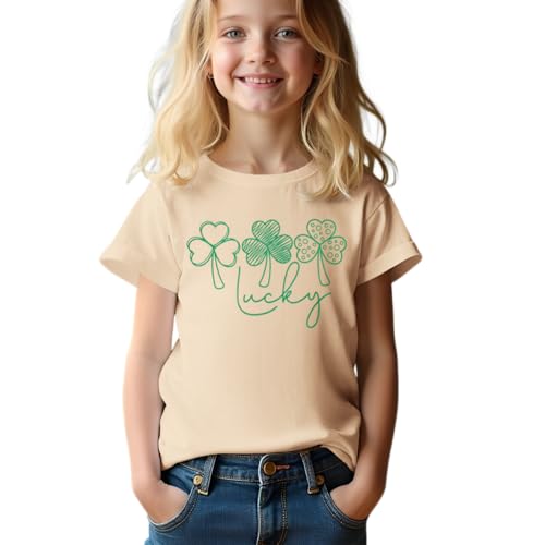 Image of CM C&M WODRO Boy Girl St. Patrick's Day T-Shirt Kid Lucky Clover Short Sleeve Shirt Funny Irish Shamrocks Tee Tops