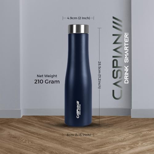 Image of CASPIAN / / / Aqua ISI Certified Stainless Steel Water Bottle 1ltr. (G Grey, 1 Litre, Set of 6) | Leak Proof Thunder for Fridge Home Office Travel School Kids Boys Girls Adults Sports Gym Yoga| BPA Free