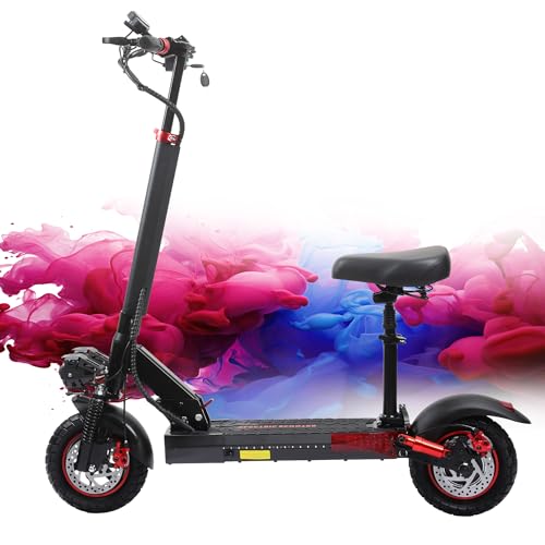 Electric Scooter Adults, 48V 15Ah Battery, 800W Peak Motor, 28 mph Max Speed w/ 34 Miles Max Range, Off Road 10