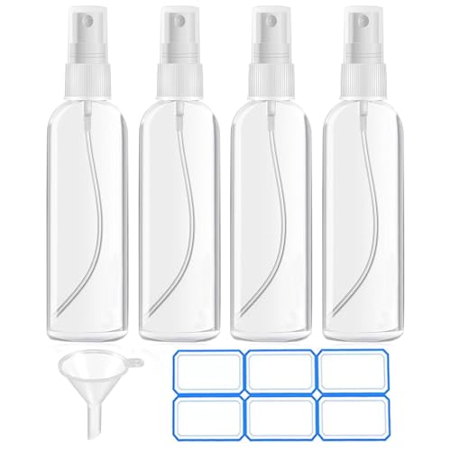 DTDNZKN 4 Pack 4 Oz (120ml) Small Spray Bottles - Fine Mist, Refillable, Reusable
