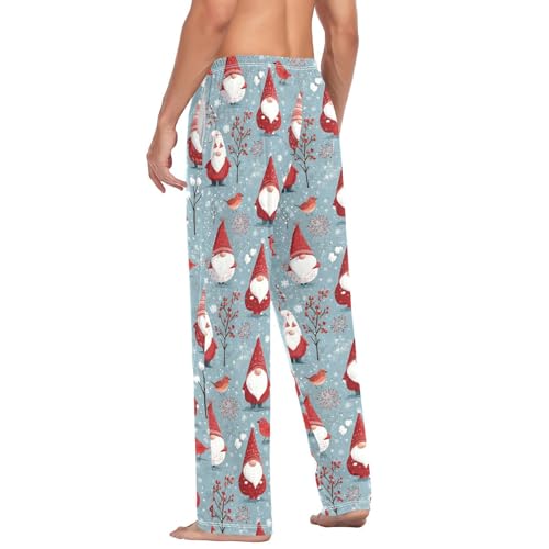 Christmas Snowflake Men Cotton Flannel Pajama Pants Santa Xmas Light Mens Lounge Sleep PJ Bottoms S4