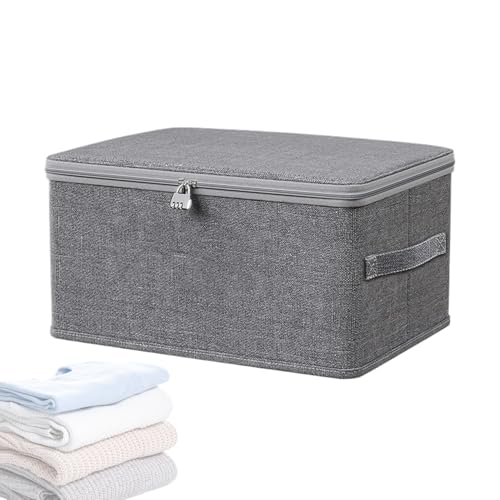 Contenedor de almacenamiento con cerradura apilable: bandeja organizador versátil con tapa para ropa, juguetes, bocadillos | Herramientas de protección perfectas para jeans, suéteres, dormitorios