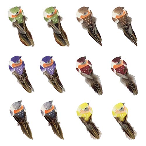 Baoblaze 12pcs Fake Bird Artificial Feather Foam Birds Christmas Tree Decor Perched Woodland Birds Ornament for Birthday Gift Bird Model - Clip Baoblaze 12pcs Fake Bird Artificial Feather Foam Birds Christmas Tree Decor Perched Woodland Birds Ornament for Birthday Gift Bird Model - Clip