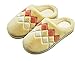 Perferct Chausson Chauffant Micro Onde-en Coton-pour L'Automne Et l'hiver-pour IntéRieur ExtéRieur-Pantoufles à Carreaux Pantoufles Femmes Hiver Maison Pantoufles,Jaune,44/45 UE
