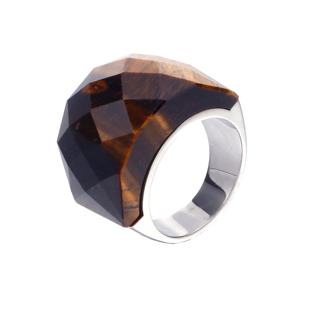 HIJONES Men Women Stainless Steel Cubic Zirconia Royal Crystal Rings Wrap Band Cocktail Style