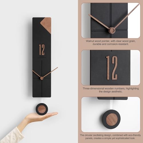 Reloj de pared con péndulo silencioso HARELA 55.5 cm miniatura 4