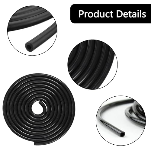 Xiciki 3 M Unterdruckschlauch KFZ,Silikonschlauch 3mm/8mm, Vakuumschlauch 3m Hochtemperatur,Turbo Unterdruckschlauch mit 2 Klemmen,Flexibel und Dick für Einlass und Auslassarmaturen