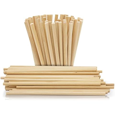 Yolli 50Pcs Food Safe Wooden Lollipop Sticks Cover
