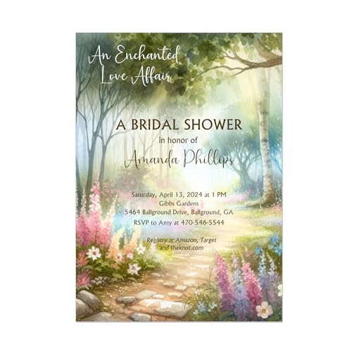 Enchanted Garden Party Bridal Shower Invitation, Enchanted Love Affair