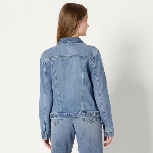 Image of Amazon Essentials Women's Regular-Fit Denim Trucker Jacket