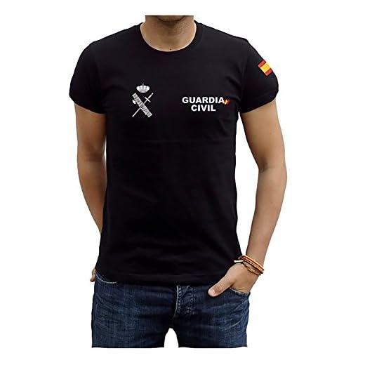 Camiseta Guardia Civil Bandera (L, Negro)