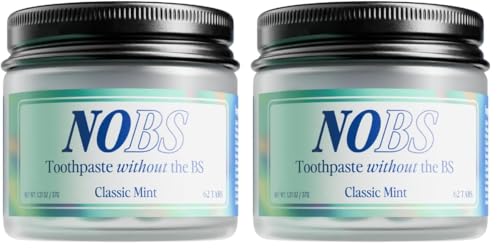 Image of NOBS (No Bad Stuff) Toothpaste Tablets - Nano Hydroxyapatite, Fluoride & Plastic Free, Eco & Travel Friendly - Remineralize with NHA (1 Month) (Pack of 2)